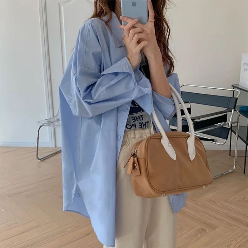 

Multi Color Macaroon Oversized Basics Spring Shirt Women Batwing Sleeve Long Tops Female Woman Clothes 2025