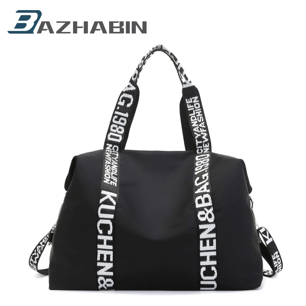 Sport Gym Bag Solid Color Ladies Shoulder Bags Large Capacity Fashion Design Women Handbag High Quality Nylon Women's Travel Bag