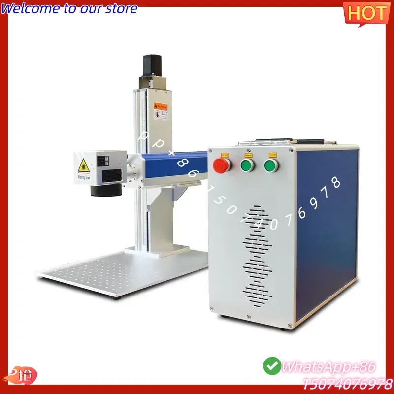 2026 50W Raycus Fiber Marking Engraving Machine Desktop Split Design with Air Cooling Supports DXF PLT BMP AI DST New