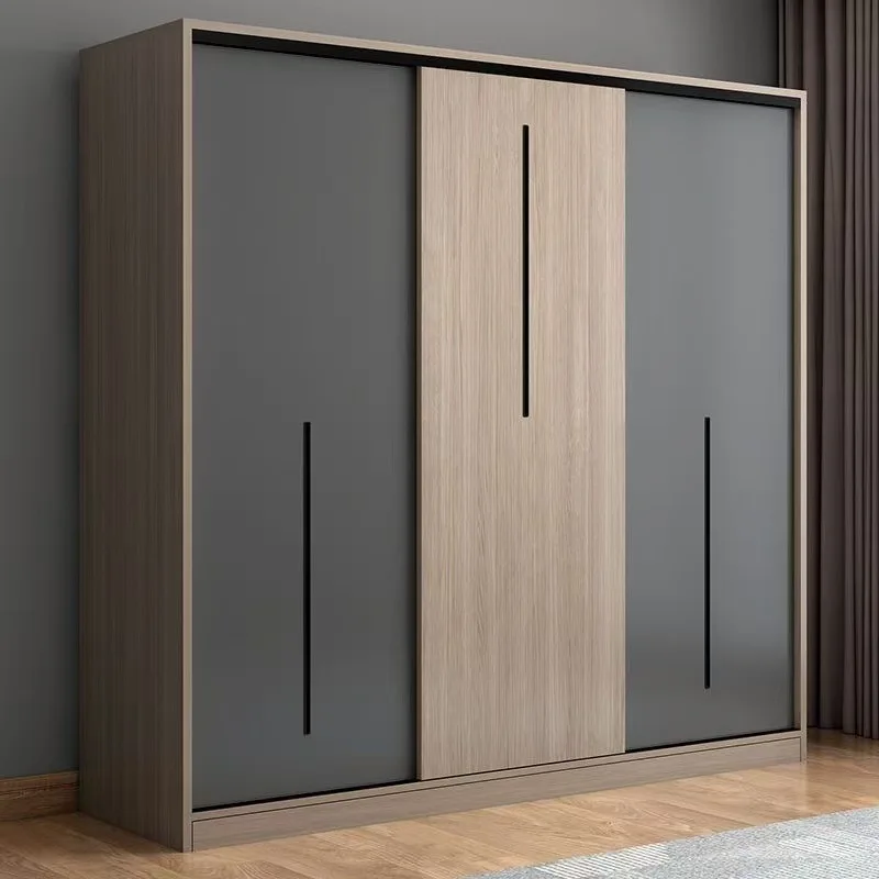 Wardrobe sliding door, depth 60cm simple wardrobe, solid wood cabinet large wardrobe