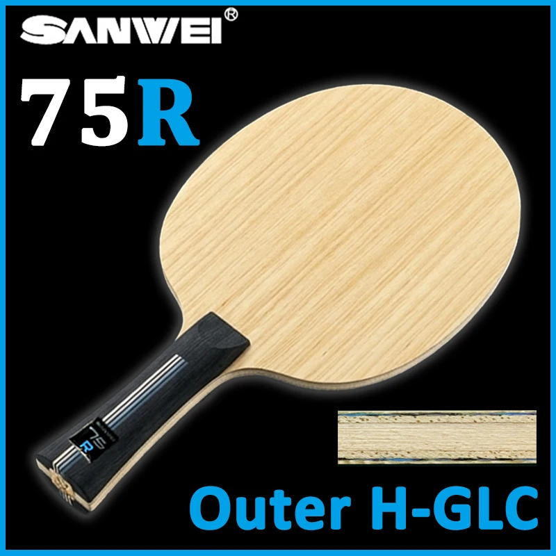 

Original SANWEI 75R OUTER H-GLC Table Tennis Rackets 5 Wood 2 Carbon Ping Pong Paddle Baseplate Allround Table Tennis Blade