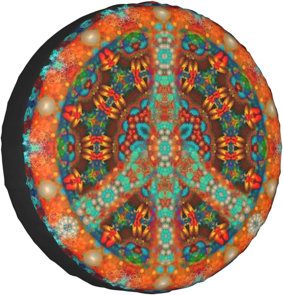 Peace Sign Colorful Pattern Abstract Spare Tire Cover Wheel Protectors Weatherproof Wheel Covers Universal Fit for Trailer Rv SU