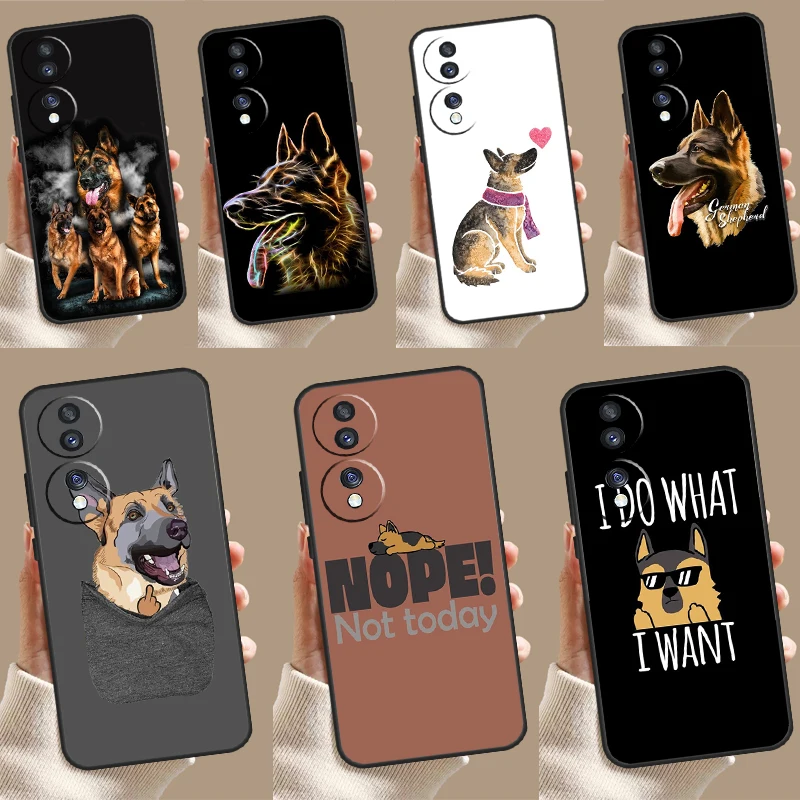 German Shepherd Dog Cartoon Case For Honor Magic 6 Pro 5 Lite 50 70 90 Lite X7 X8 X9 X6a X7a X8a X9a X8b X9b Back Cover