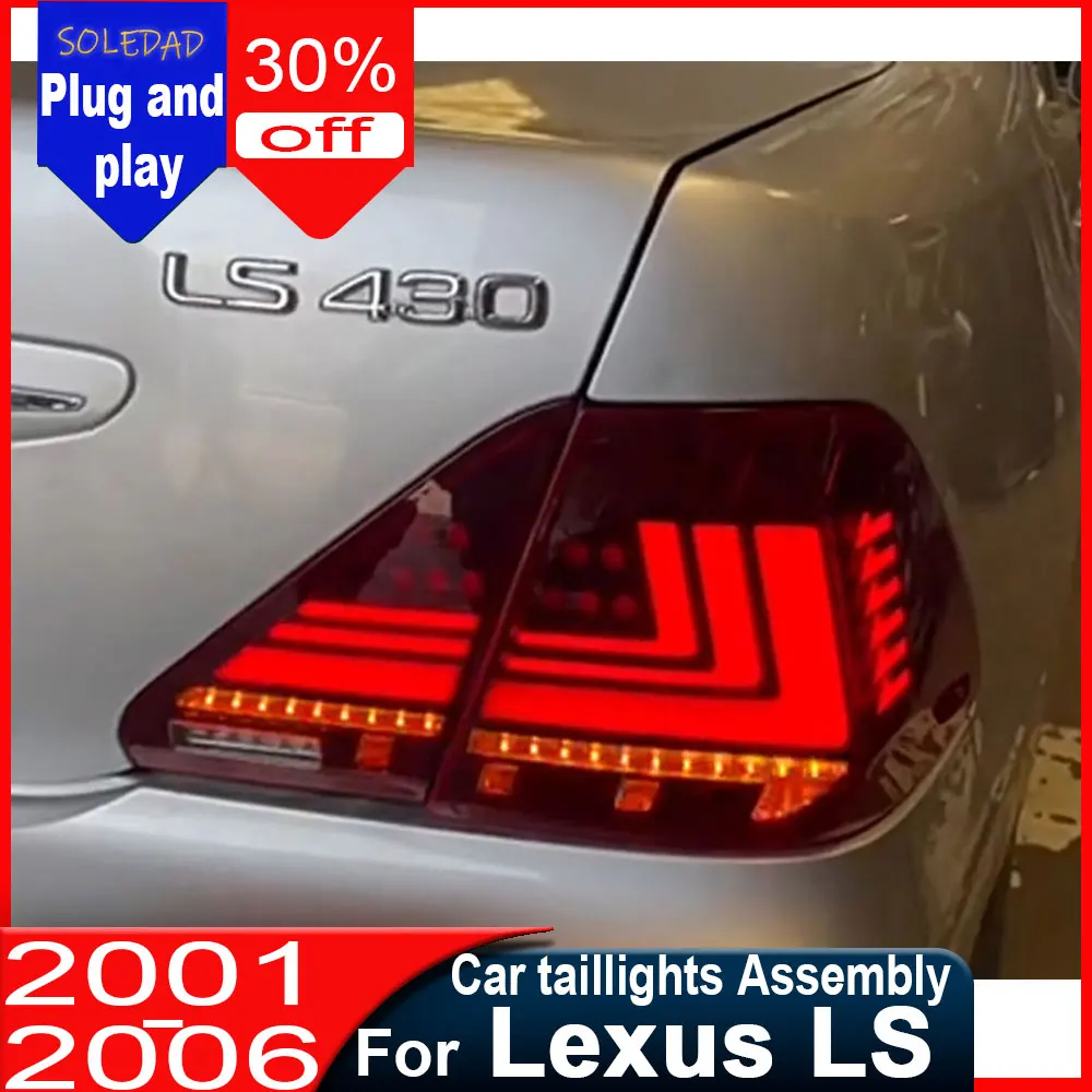 Car Tail Lights for Lexus LS430 2001 2002 2003 2004 2005 2006 Rear Lamp Dynamic Driving Light Sequence Light Plug and play