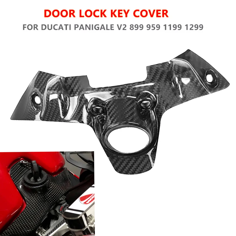 Fit for DUCATI PANIGALE V2 899 959 1199 1299 Motorcycle Carbon Fiber Look Cover Ignition Key Cover Electric Door Cover Fairing