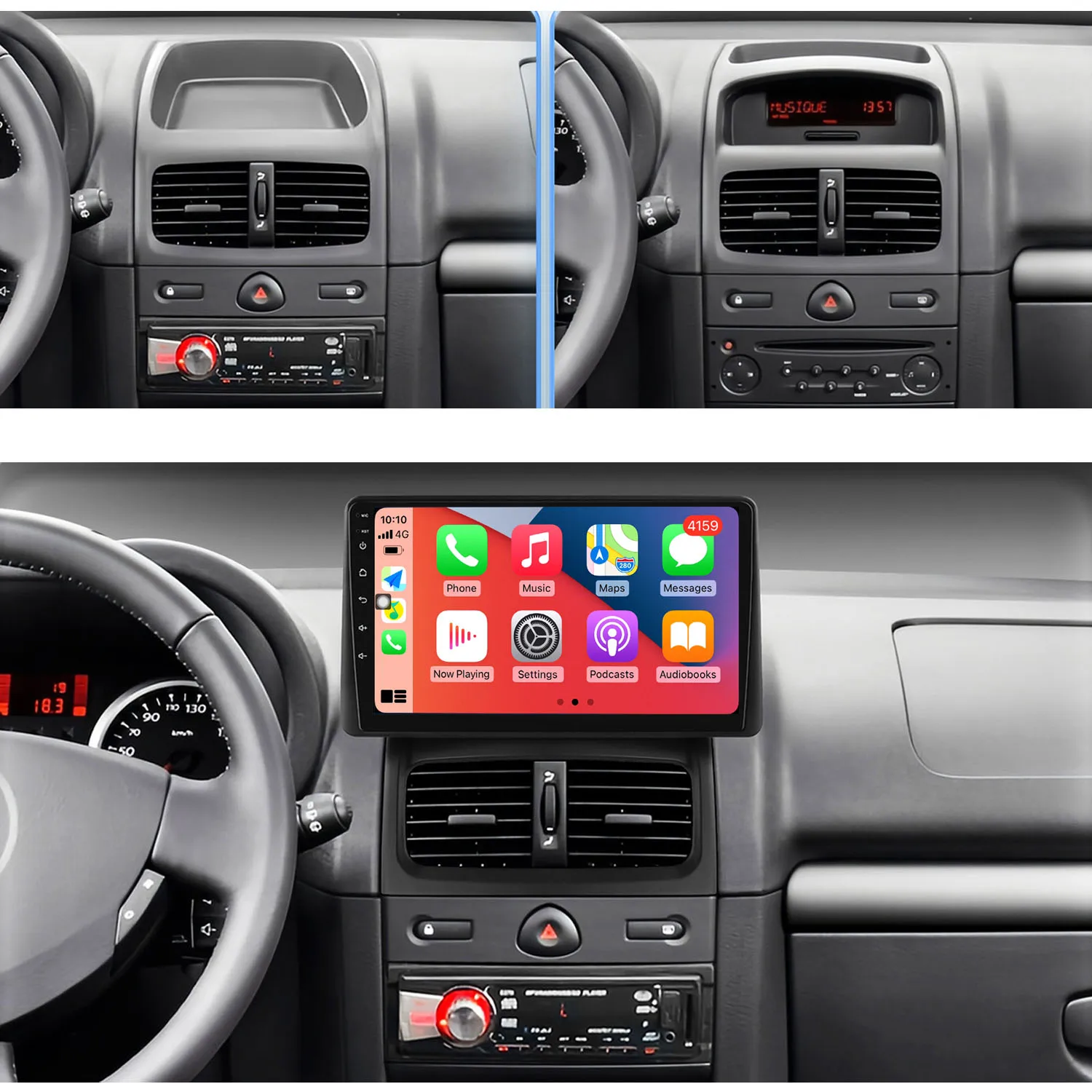 4+64GB Android Auto Car radio Carpaly GPS Navigation+HD rearview camera For Renault Clio II 2 BB CB BB0 SB0 Mk2 II Twigo I C06