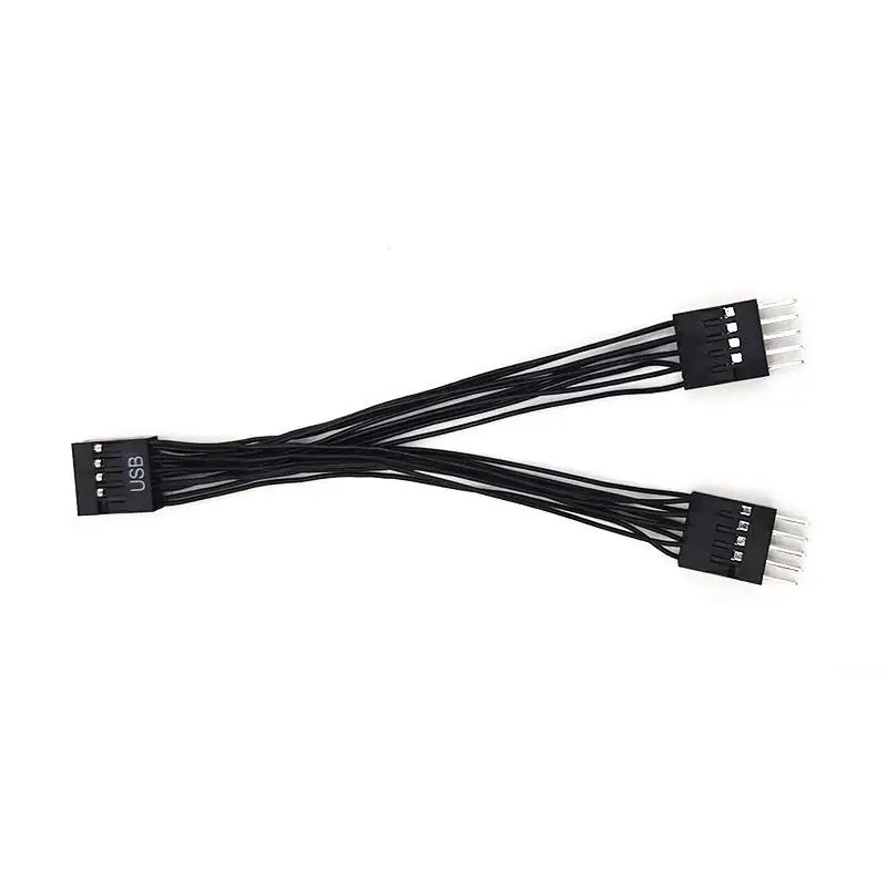 1Pc Reset & Power On/Off Cable - Dual Control Jumper for PC Motherboard, 9-pin 1-to-2 Line Splitter Switch