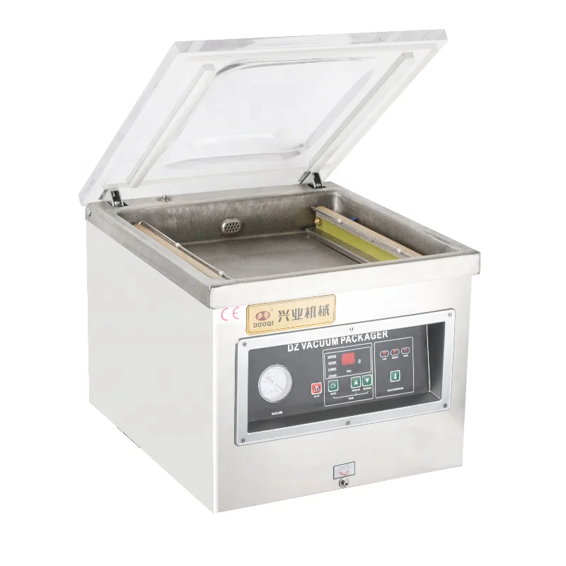

DUOQI DZ-500 Table Type Automatic Fish Chicken Nitrogen Vacuum Sealer Industrialized Pump with Two Sealing bar
