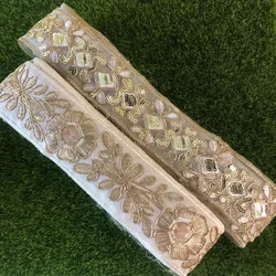 Sequins Trim Mesh Embroidery Lace Ribbons Fabric, Dance Dress, Bag, DIY Sewing Accessories, 1 Yard