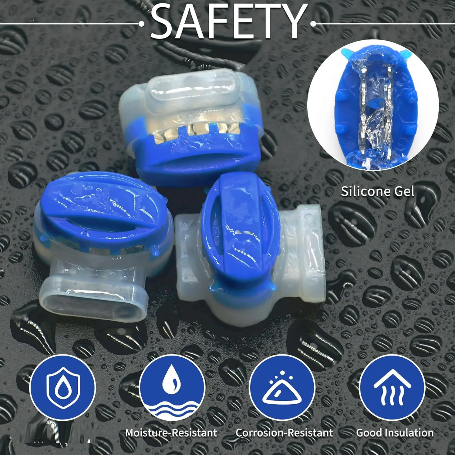 10-50 Stück Kabelverbinder für Roboter-Rasenmäher, Gel-Verbinder, 3-polige elektrische 314-Drahtverbinder, Zubehör – Detail 5