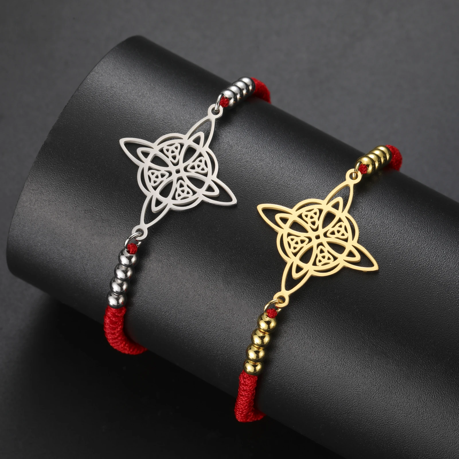 COOLTIME Irish Celtics Knoten Armband Edelstahl Gold Farbe Religion Amulett Armband Hip Hop Schmuck Geburtstagsgeschenk – Detail 18