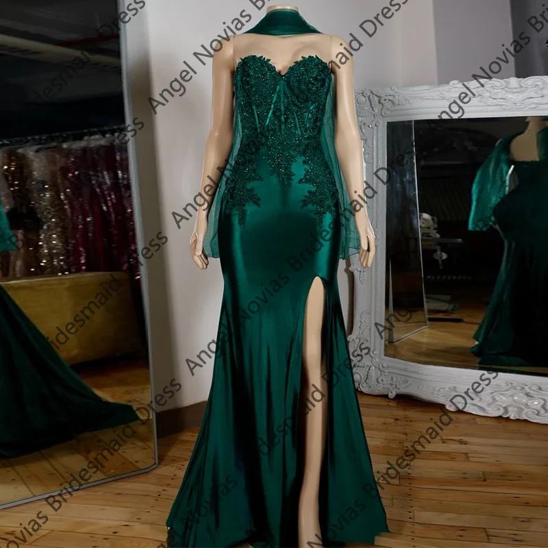 

Sexy Long Mermaid Dark Green Prom Dressses 2026 Vestidos De Fiesta Elegantes Graduation Evening Party Dresses Customized