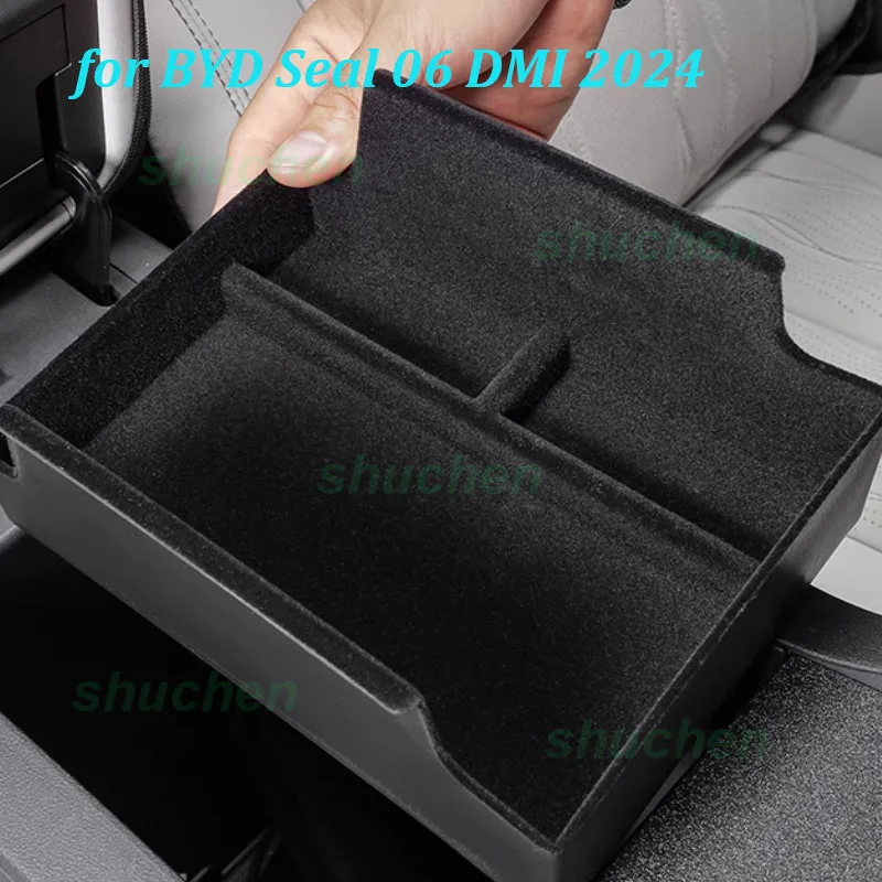 Car Center Console Armrest Push-pull Storage Box for BYD Seal 06 DMI 2024 Center Console Storage Box Interior Accessories