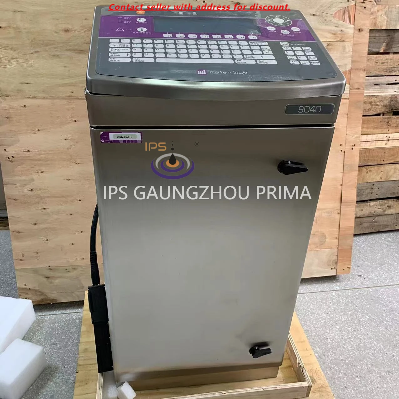 

CIJ Inkjet Printer Markem Imaje 9040 A36328 1.1G 70um 8 Lines High Speed Industrial Expiry Date Coder IP65 For Food Beverage