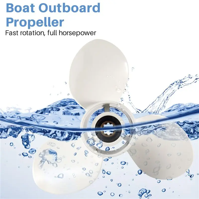 A21E-Propeller 9 1/4X11 For Yamaha Outboard Engines 9.9 HP F9.9 15HP F15C F15 F20 Aluminum 8 Tooth Spline RH 63V-45943-00-EL