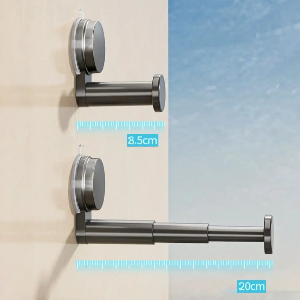 

2 PCS Durable Suction Cup Clothes Hanger Space-Saving Wall-Mounted Storage Rack Plastic Adjustable Storage Organizer Balcony