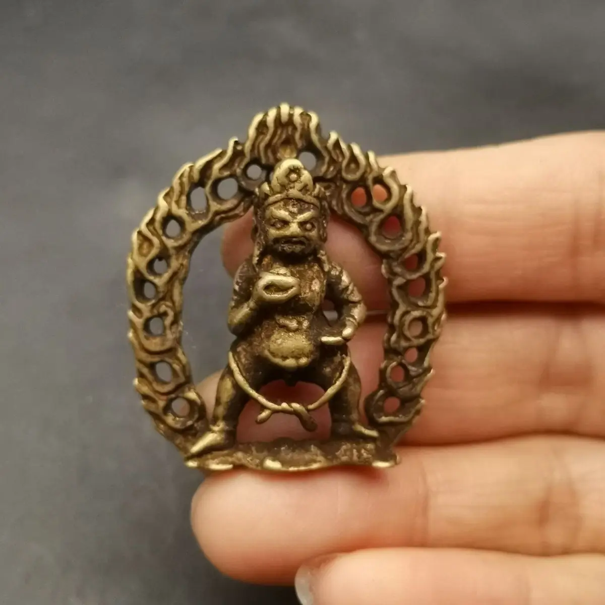 Vintage Jambhala Pendant with Flame Halo Statues Figurines Lucky Ornaments Home Decoration gifts