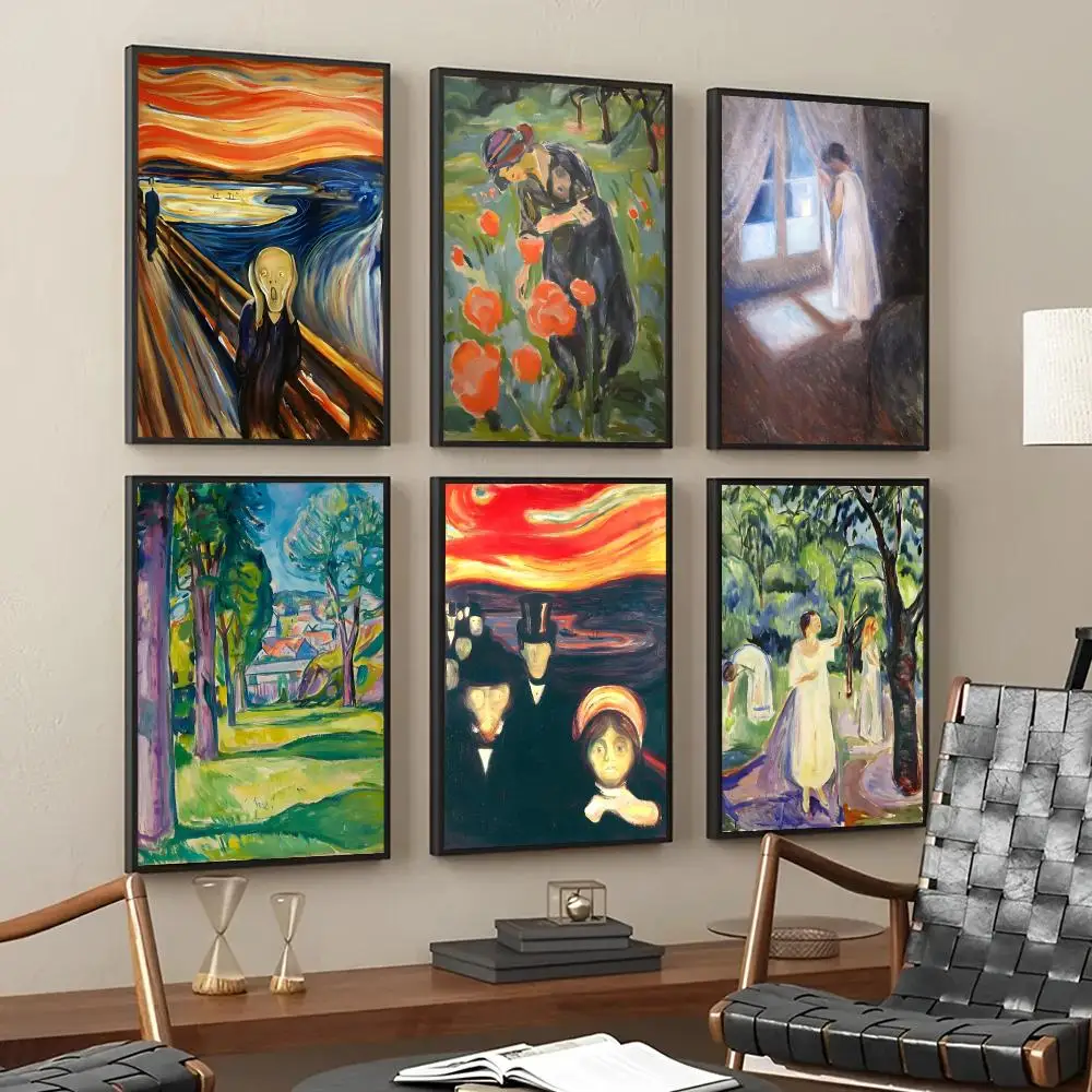 The Painter Of The Modern Soul Edvard Munch-M Poster Decorative Wall Art Stickers Mural For Home Living Room Hallway Decor Gift