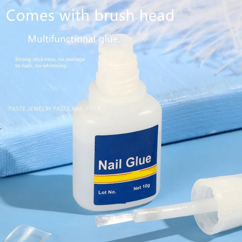 1pc False Nail Rhinestone Glue 10g Nail Art Glue Fast-Dry Adhesive False Nai Tips Ail Glue for 3D Decoration Tip Manicure Tool