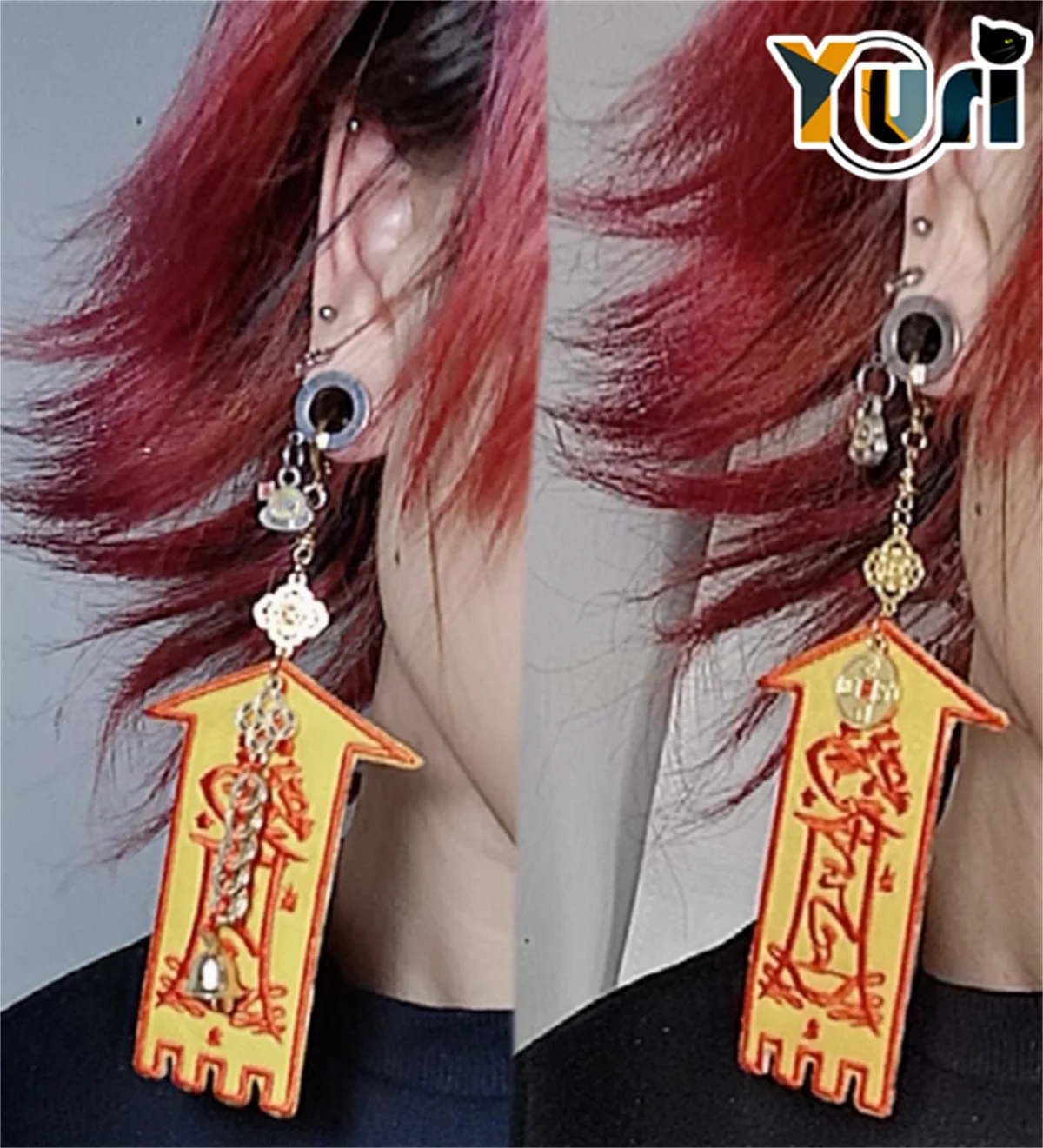 Yuri Game 3 Zombie Talisman Handmade Earrings Ear Clips Squid Hairpin Pin Halloween Keychain Pendant Anime Cosplay Props