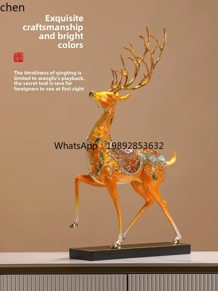 enamel sika deer ornament home living room office entrance light luxury high-end decoration housewarming opening gift