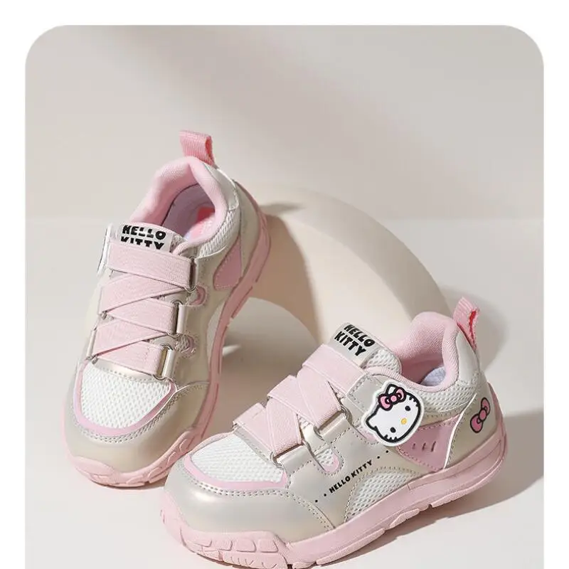 

Sanrio Girl Hello Kitty, модные легкие кроссовки, студенческие сезонные весенне-осенние износостойкие детские повседневные туфли с героями мультфильмов