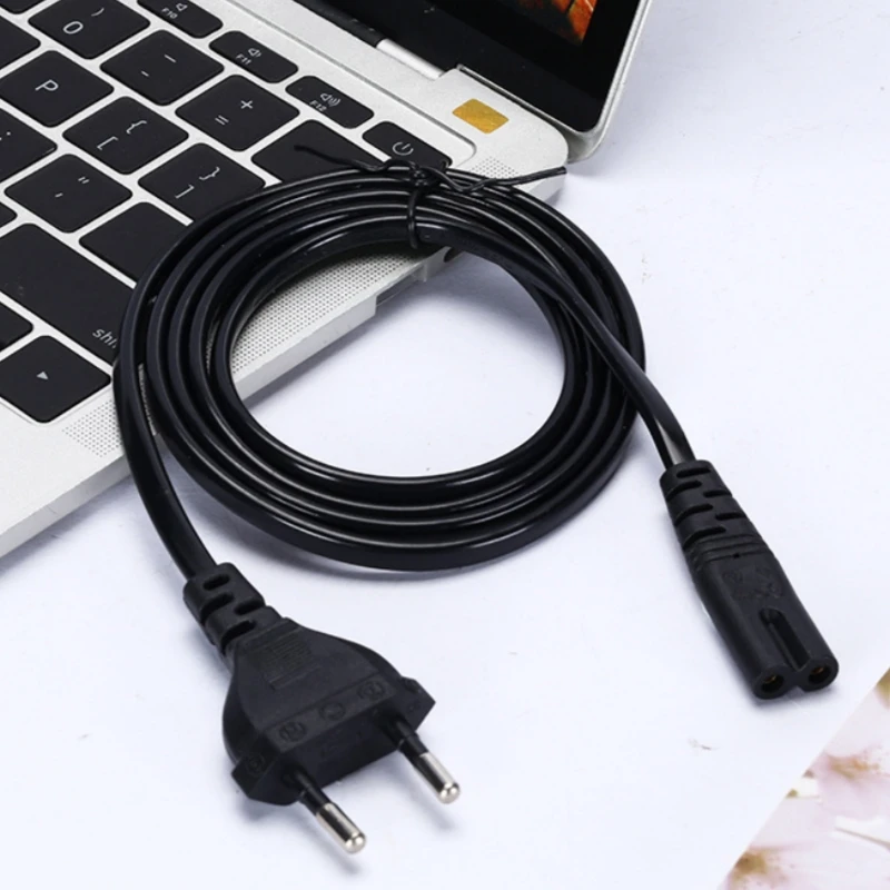 Cabo de alimentação da ue, cabo de extensão de 2 pinos c7 figura 8 euro cabo de alimentação para samsung lg sony tv monitor fonte de alimentação ps3 xbox carregador