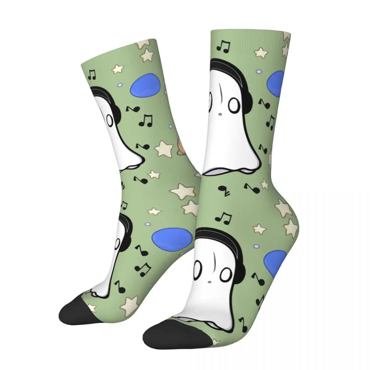 Hip Hop Vintage Listen Music Crazy Men's Compression Socks Unisex Undertale Harajuku Pattern Printed Funny Happy Crew Sock