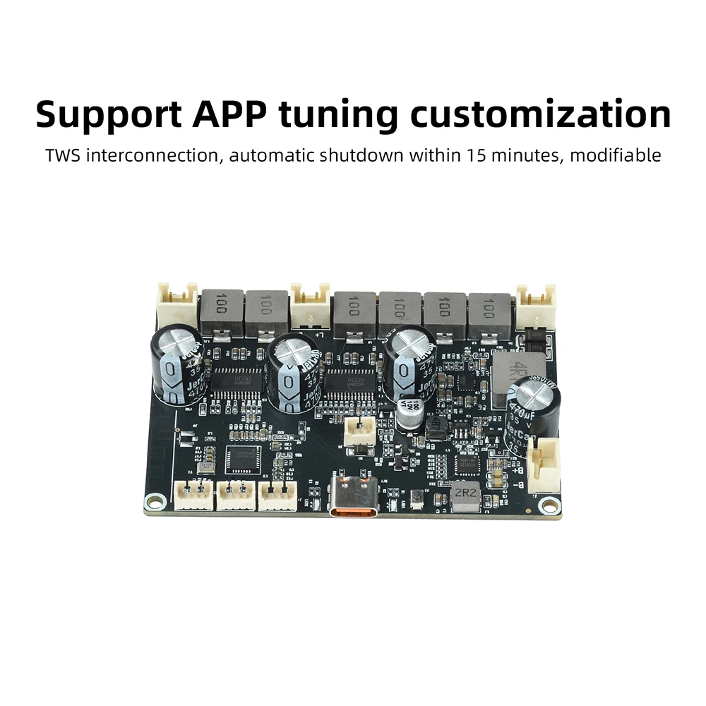 Bluetooth-Verstärkerplatine APP-Steuerbar 2.1-Kanal 2×22W+43W Bass Typ-C Ladeanschluss Audio-Verstärkerplatine für DIY-Lautsprecher – Detail 10