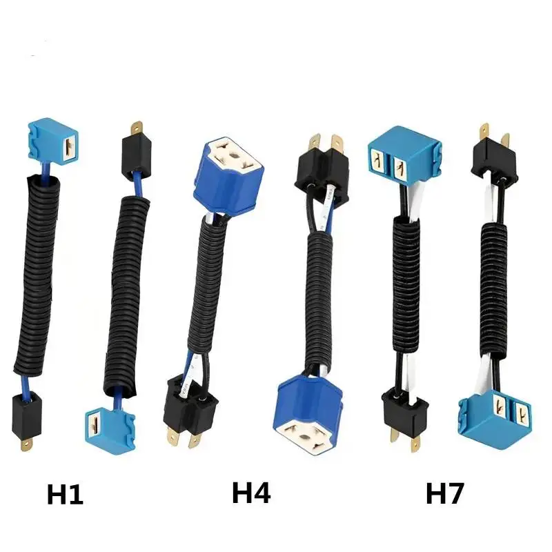 2Pcs H1 H4 H7 12V Right Angle Car Light Bulb Extension Socket Holder Adapter Wiring Harness Connector For Taillight Headlight