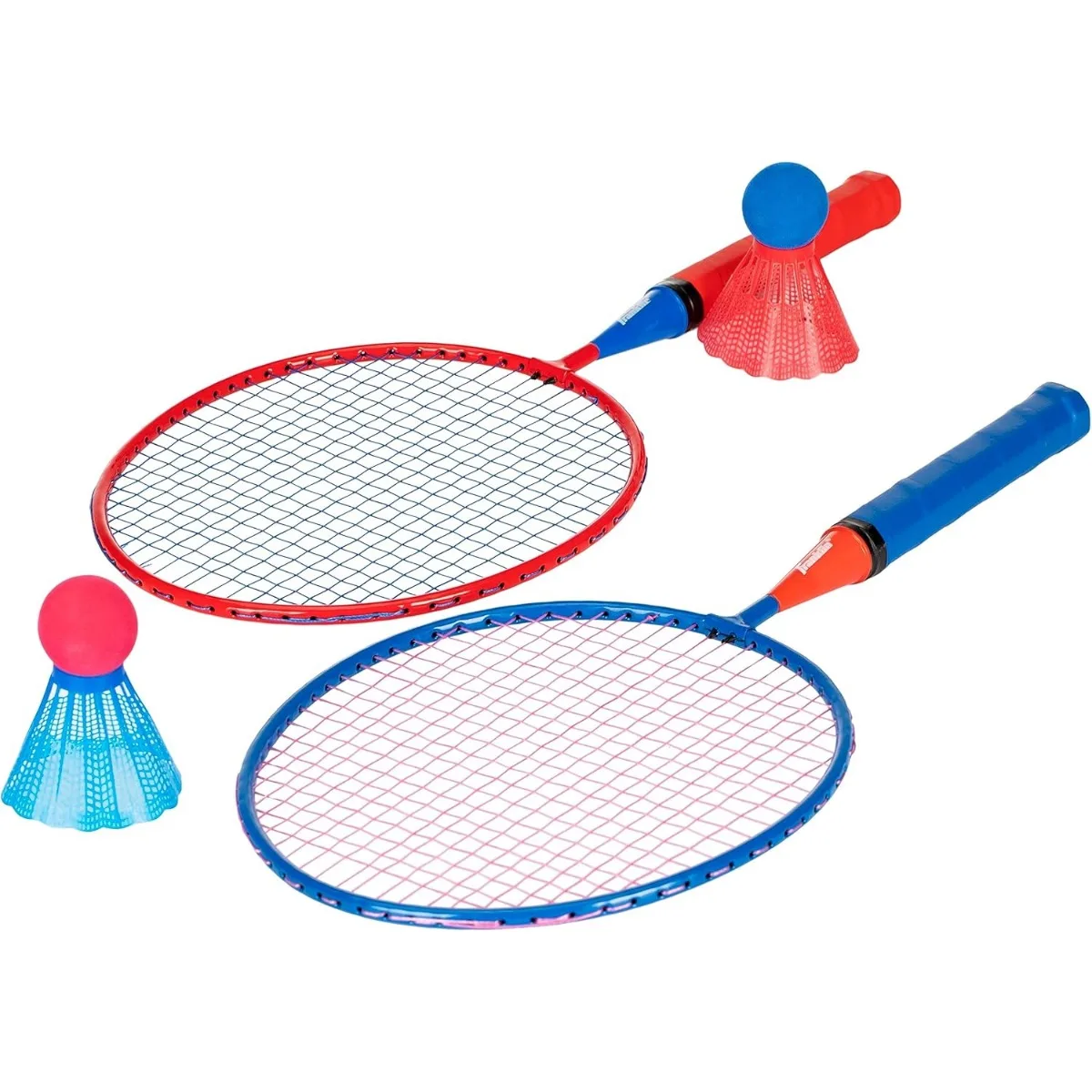 2인용 배드민턴 라켓 세트, 뒷마당 어린이를 위한 오버사이즈 스매시민턴과 셔틀콕