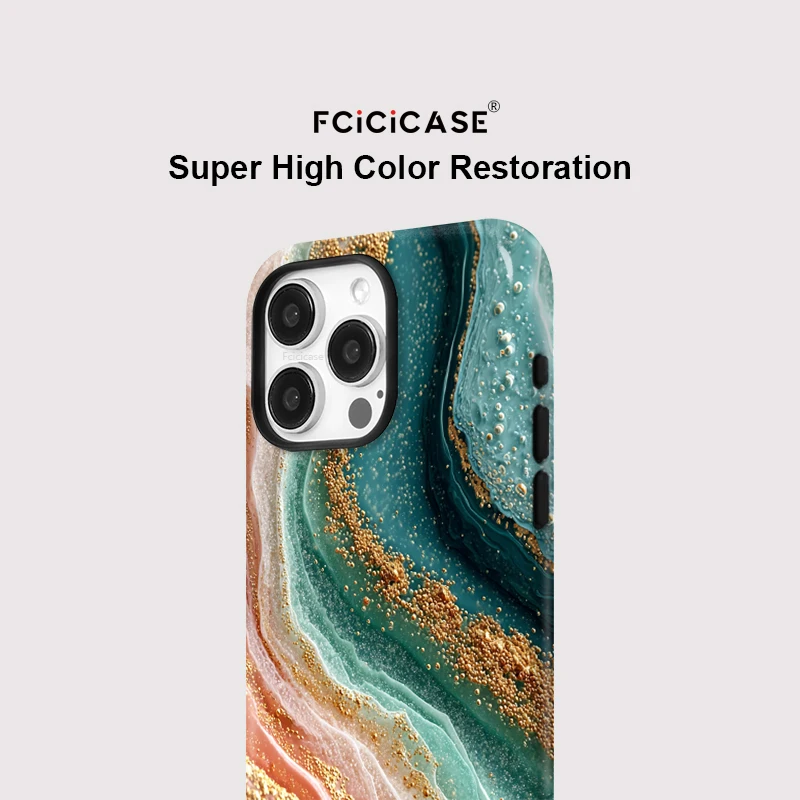 Fcicicase mármol para Magsafe funda de teléfono de carga inalámbrica para iPhone 11 12 13 14 15 16 Pro Max Plus cubierta de parachoques magnético