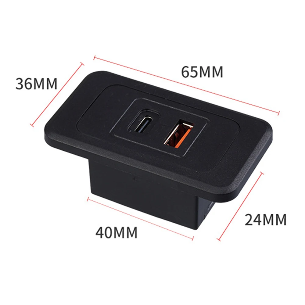 Dual Port Invisable Charging Socket Desktop Embedded USB to Type-C Charging Adapter Home Office Furniture Charging Accessory