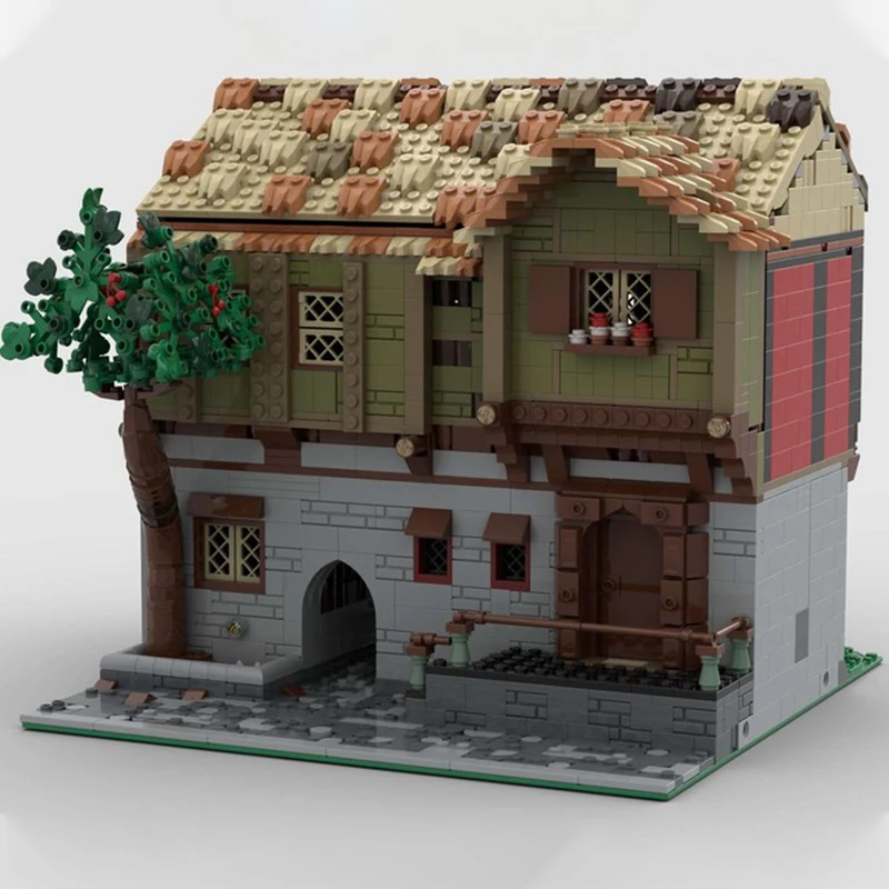

1888 шт. MOC средневековый город квадратный модульный исторический город сцена DIY модель строительные блоки игрушки на день рождения подарок