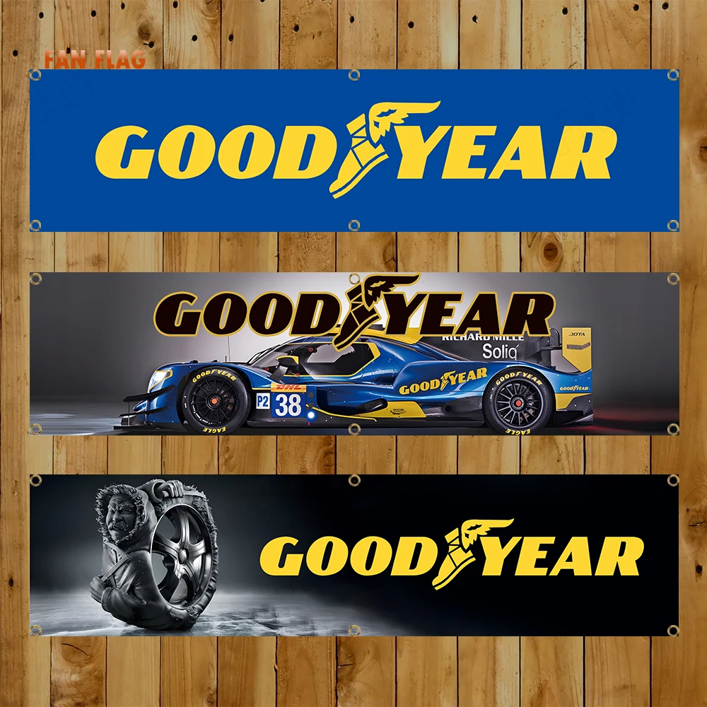 60x240cm Good Year Raceway Tires BANNER Tapestry Polyester Printed Flag Garage or Outdoor For Decoration