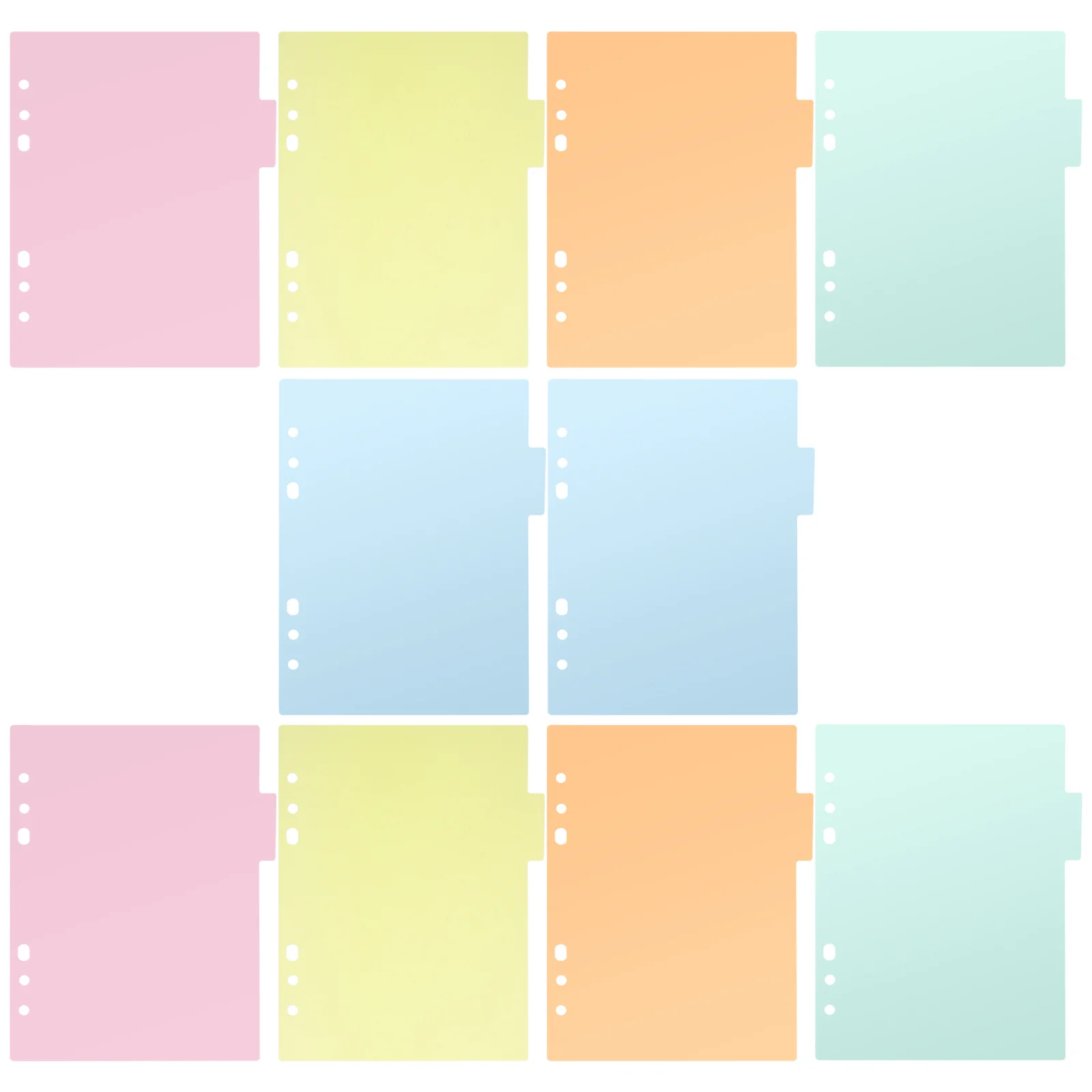 2Pcs A5 Plastic Colorful Dividers Easy Insert for 6-Ring Binder Extra Wide Tabs Index Page Divider Tab Cards Index Page