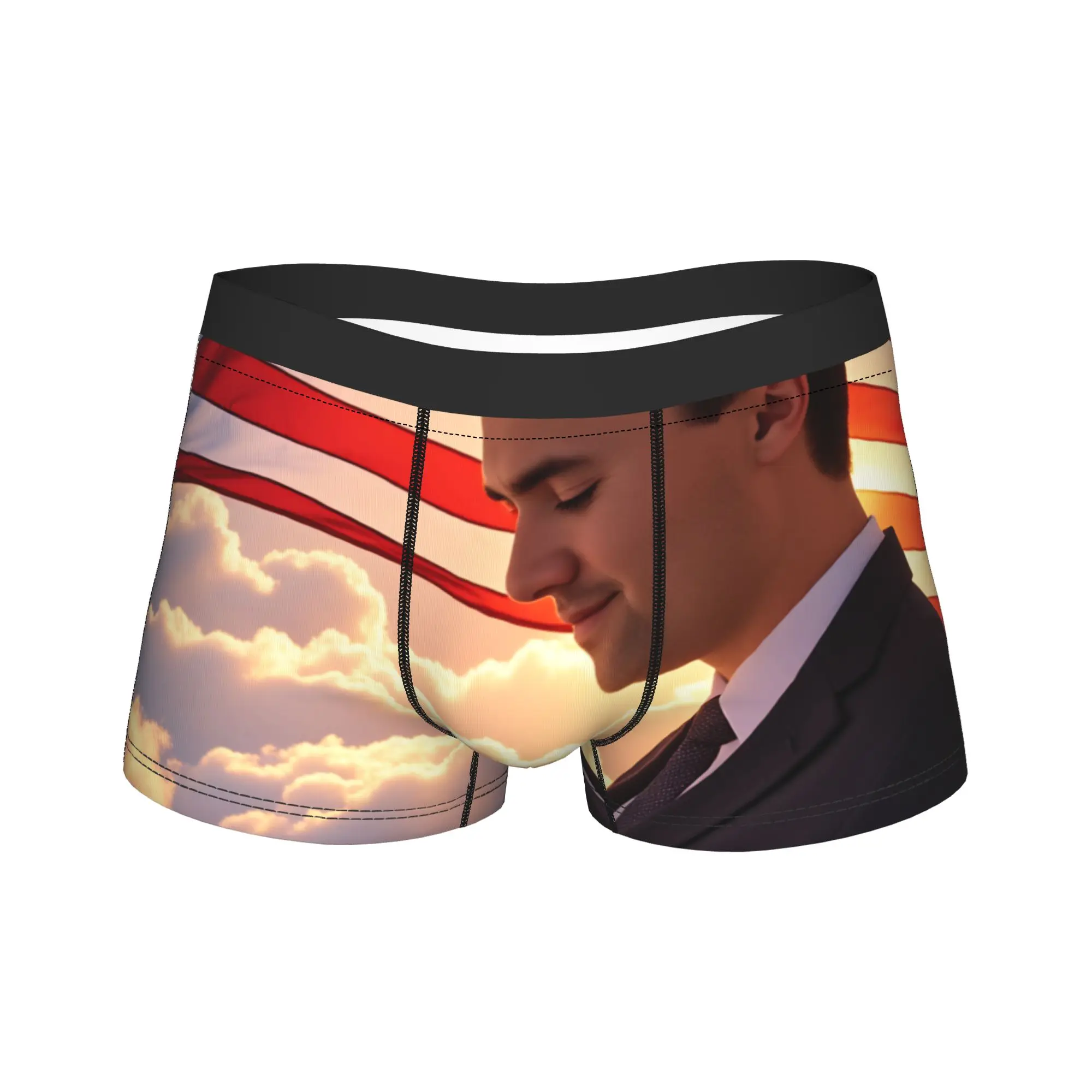 

Charlie Kirk With US Flag Underwear Man Shorts Briefs Sexy Soft Boxershorts Trenky Pattern Plus Size Panties
