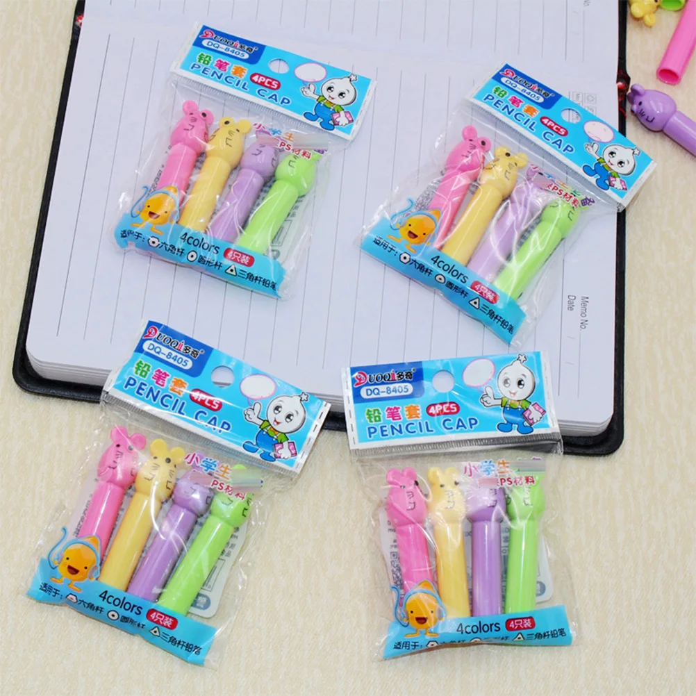

40 Pcs Pencil Protection Cap Extender for Kids Plastic Protectors Covers Protective Suit Child