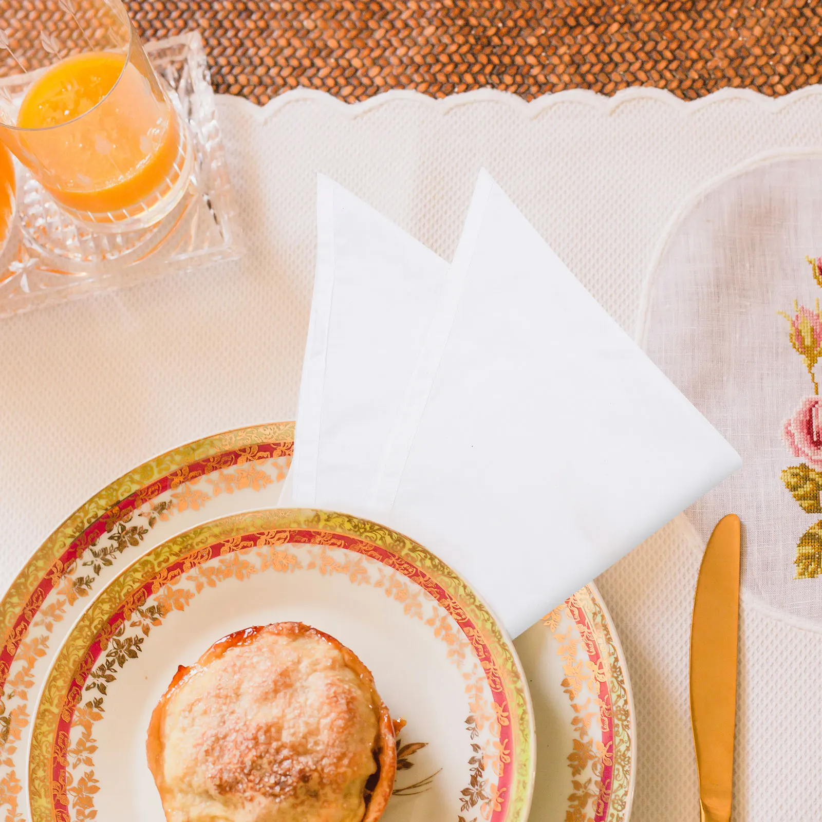 

6Pcs Pure Cotton Napkins Elegant Cloth Serviettes Washable Dining Table Cloths For Home Party Hotel Kitchen Decor