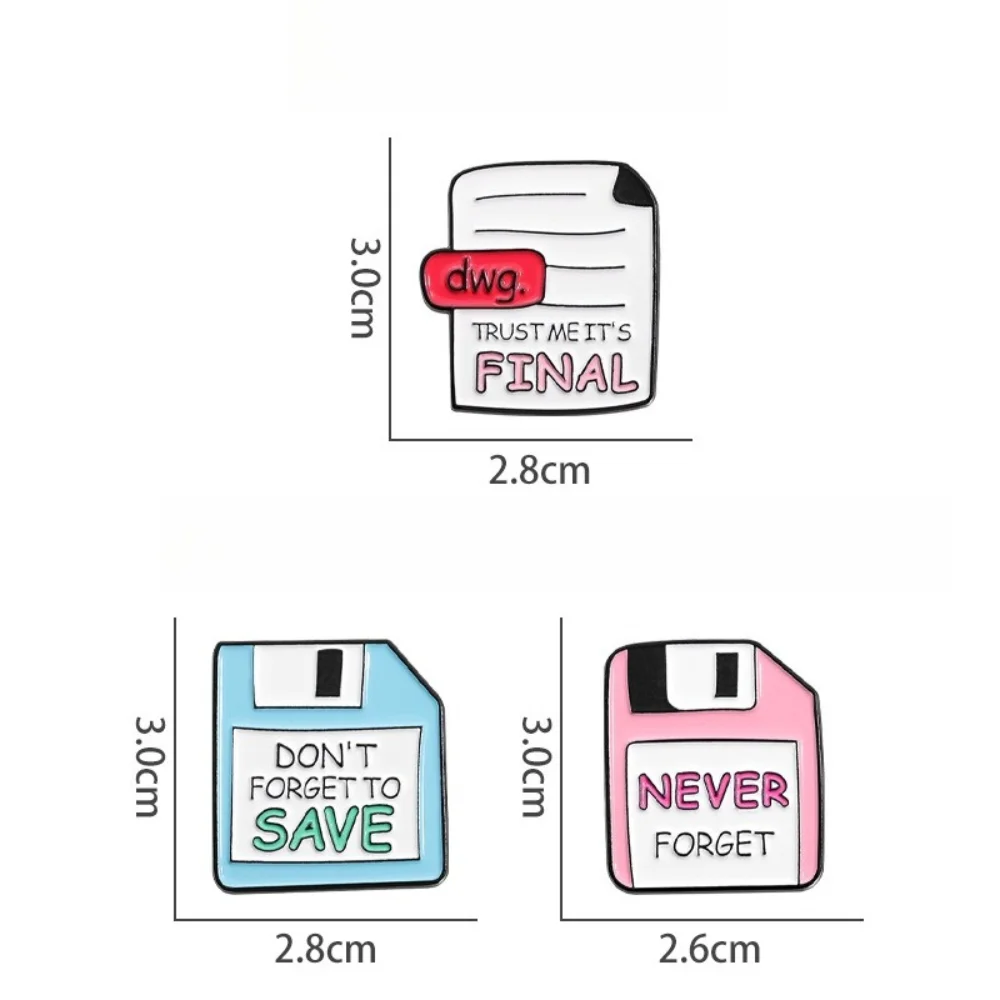 Retro Tech Style Floppy Disk File Brooch Programmer Designer Fun Meme Badge Clothes Bags Decorations Personalized Accessories