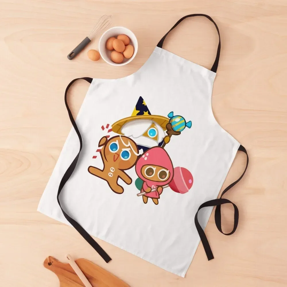 Gingerbrave and strawberry cookie cookie run kingdom Apron cookings for women Chef jacket men Apron