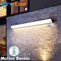 Lámpara LED de pared con Sensor de movimiento para exteriores, luz impermeable IP65, tira larga, candelabro de esquina para jardín, puerta delantera, porche, iluminación de pared Exterior para el hogar