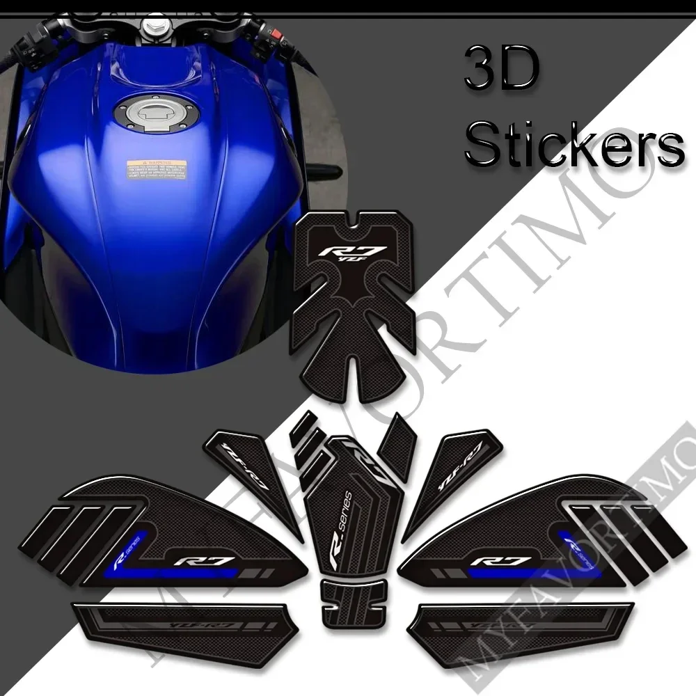 YZF-R7 YZF R7 YZFR7 HP Fit YAMAHA 2022 Motorcycle Protector Decals Gas Fuel Oil Kit Knee Tank Grips Pad