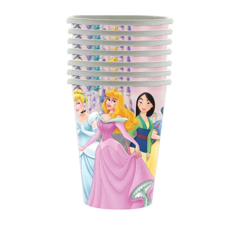 Disney Seven Princess Girl Birthday Theme Party Decoration Activity Supplies Cup Plate Balloon Children's Tableware Scene Layout