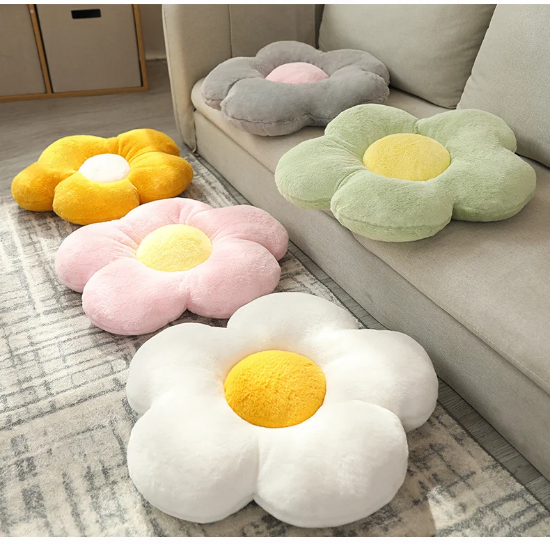 Cartoon Colorful Flower Soft Plush Cushion Plant Filled Cushion Sofa Children's Gift Home Decoration Birthday Gift