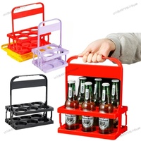 Portable Foldable Plastic Beer Rack Durable Cup Organizer Wine Rack Beer Bottle Holder Beverage Basket Reusable Cocktail Rack