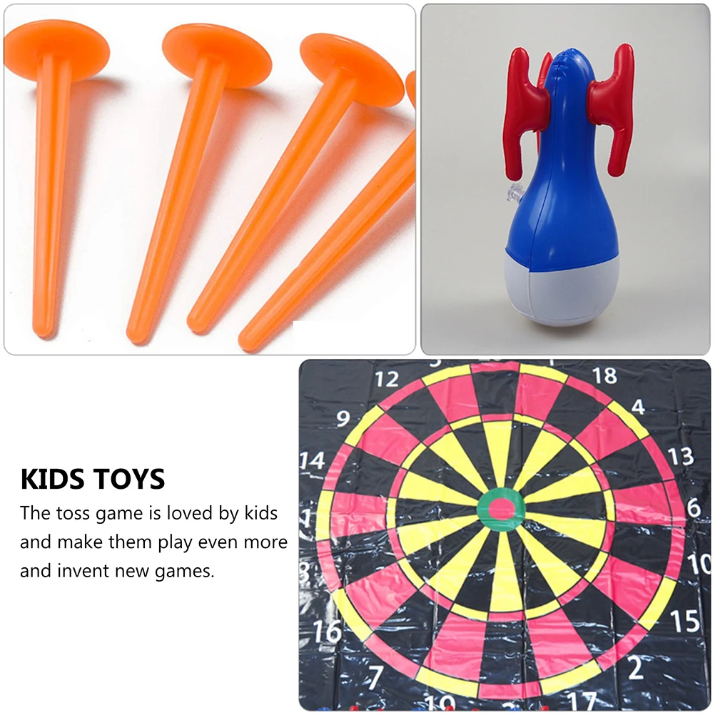 

1Set Inflatable Toss Game Tools Outdoor Children Durable Black Throwing Game Kit Educational Fun Inflatable Educational Toys