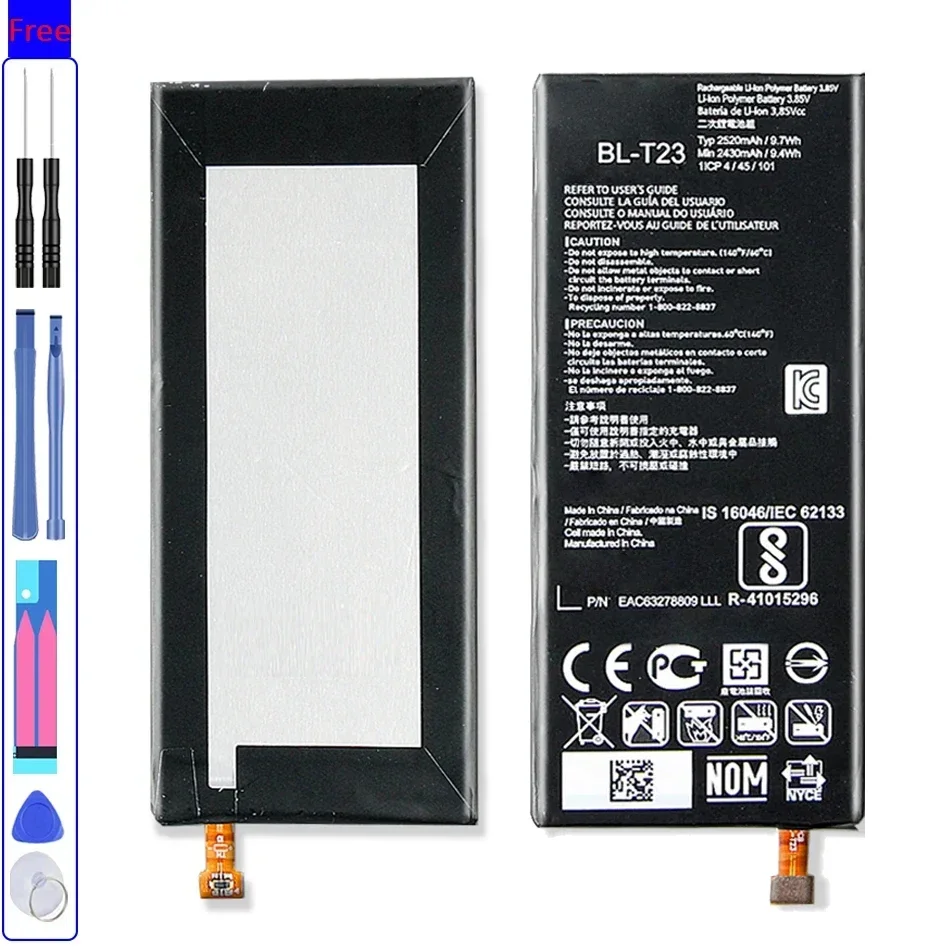 2500mAh BL-T23 Battery For LG X Cam X-Cam XCam K580 K580Y F690 K580DS Bateria + Free tool