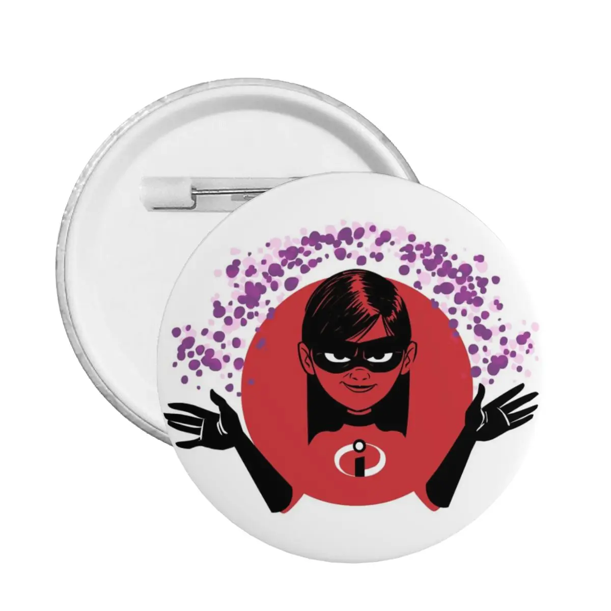 Personalizado los increíbles violeta Parr Pin botones traseros para sombreros insignias broche Pinback