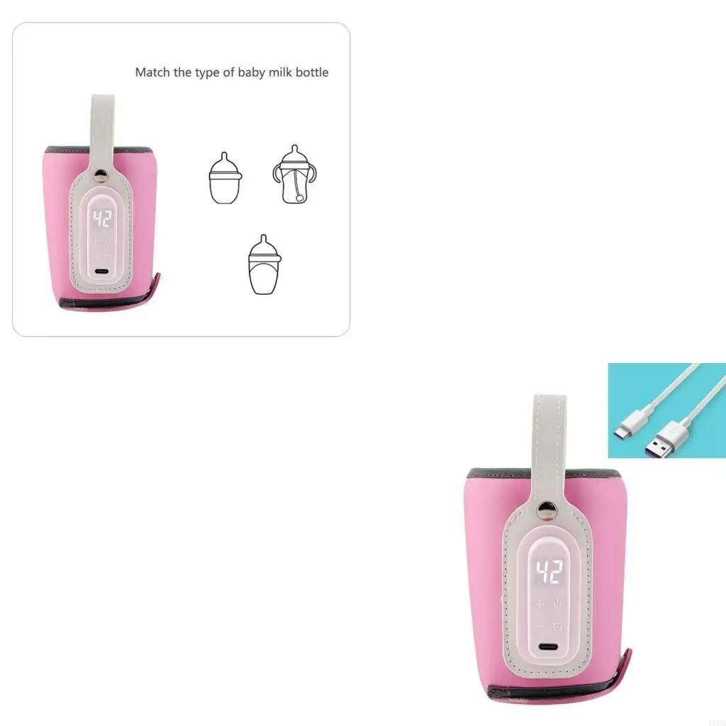 

USB Charging Bottle Warmer Baby Bottle Travel Warmer Heat Keeper Bottle Sleeves L8RB